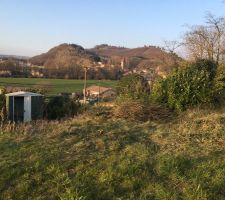 Apparition de l'escalier et de la maisonnette de jardin apr&egrave;s d&eacute;broussaillage !