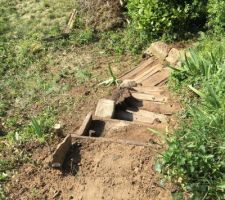 D&eacute;tail : d&eacute;but de r&eacute;novation de l'escalier