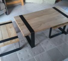 Table basse acier bois
