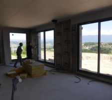 Pose des placos et isolants
