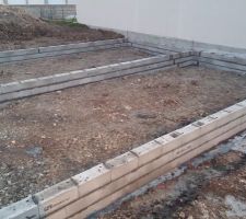 Murs pour le vide sanitaire mont&eacute;s