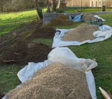 Début des travaux pour le mur au fond du jardin