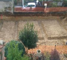 Une vue du terrain et des futures fondations