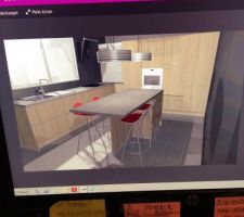 Premier jet de l'implantation de la cuisine Fait par But