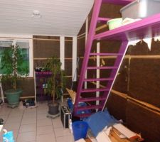 Début de la démolition de l'ancienne buanderie.
Etape 1 : suppression du lambris