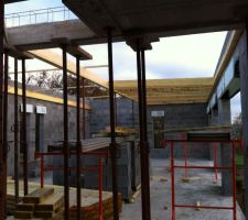D&eacute;but Charpente RDC Toit plat, partie habitable.