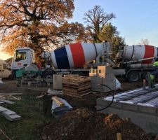 Coulage beton avec camions toupies