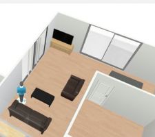Plan 3D ( https://home.by.me/fr/) de notre salon selon les dimensions
