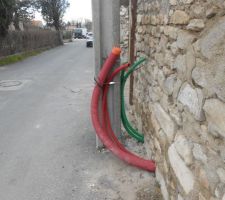 Sortie des gaines en limite de propriété