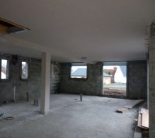 Projection du plâtre au plafond