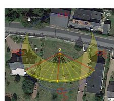 Vue du terrain avec la course du soleil