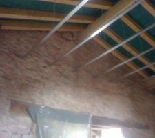 La structure du plafond commence a l'autre bout de la maison