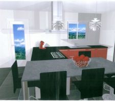 Vue 3D de la cuisine