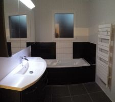 Salle de bain termin&eacute;, reste plinthes &agrave; poser