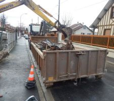 Démolition du garage et des remises et dessouchage des troncs d'arbres!