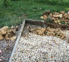 Pose de Bordure sur le côté de la maison.