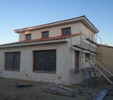 Debord de toit PVC + prepa 2 eme couche facade