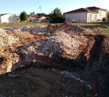Début du terrassement = Fond de fouille
