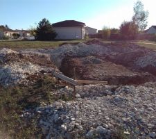 Début du terrassement = Fond de fouille
