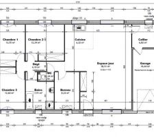 Voici le plan de notre future maison.
La commerciale a été très patiente, car ce n'est pas simple de se projeter.