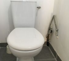 Tuyau d arrivée général d eau apparant dans les toilettes ( pas de coffres pour cacher, non étanche par rapport au vide sanitaire, nous avons les araignées qui remontent par celui-ci