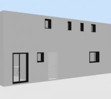 Simulation vue façade nord réalisée avec Sweet Home 3D