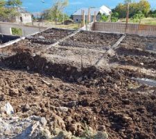 Préparation dalle du rez de jardin et terrassement