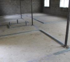 Pose des rails au sol