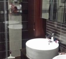 Meuble suspendu SDB suite parentale.