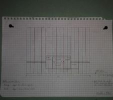 Le croquis du meuble suspendu sdb