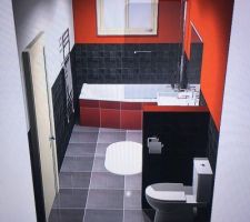 Vue 3D en rentrant dans la salle de bain