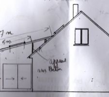 Plan de la terrasse couverte vue du pignon sud-ouest (clui &agrave; l'oppos&eacute; du garage)