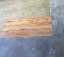 9 septembre : essai parquet carrelage du séjour