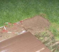 Chantier suspendu, pour cause de pluie.