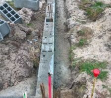 Préparation des murs de soubassement en vue du coulage de la dalle