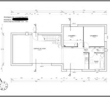 Réalisé de chaussée avec grande pièce principale 2 chambres salle de bain et wc