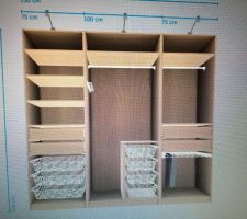 Plan du futur dressing de 2m50 (PAX de chez Ikea)