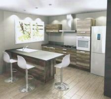 Projet cuisine avec Cuisinella.
Winoka trend+, avec plan de travail Titan Slate.