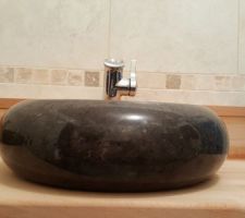Vasques en marbre noir (diamètre 40cm)