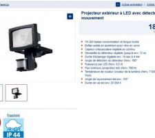 Projecteur extérieur à LED avec détecteur de mouvement - LIDL