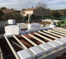 Pose du plancher : poutelles et hourdis KP1