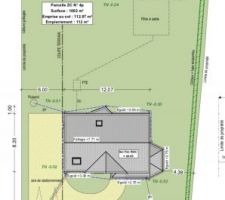 Emplacement de la maison sur le terrain.