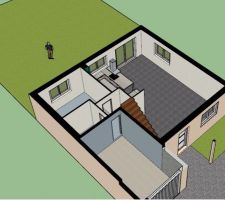 Vue virtuelle réalisé par mes soins sur le logiciel Sketchup.
