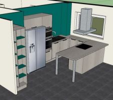 Vue virtuelle réalisé par mes soins sur le logiciel Sketchup.