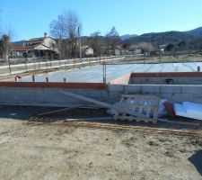 Béton coulé sur la dalle vue côté Nord