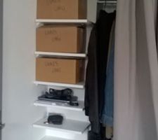 Bibliothèque dans le placard de l'entrée