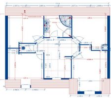 Plans de l'étage. 4 chambres, une salle de bain.