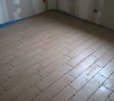 Façon parquet beige