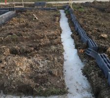 Fondations de la terrasse