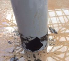 Constat sur 3 tuyaux d'évacuations